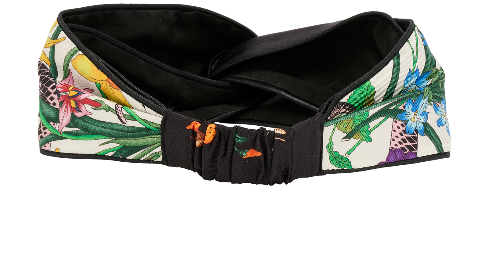 Gucci Floral Headband, &pound;120, Accessories, Green/White, Silk, Back view